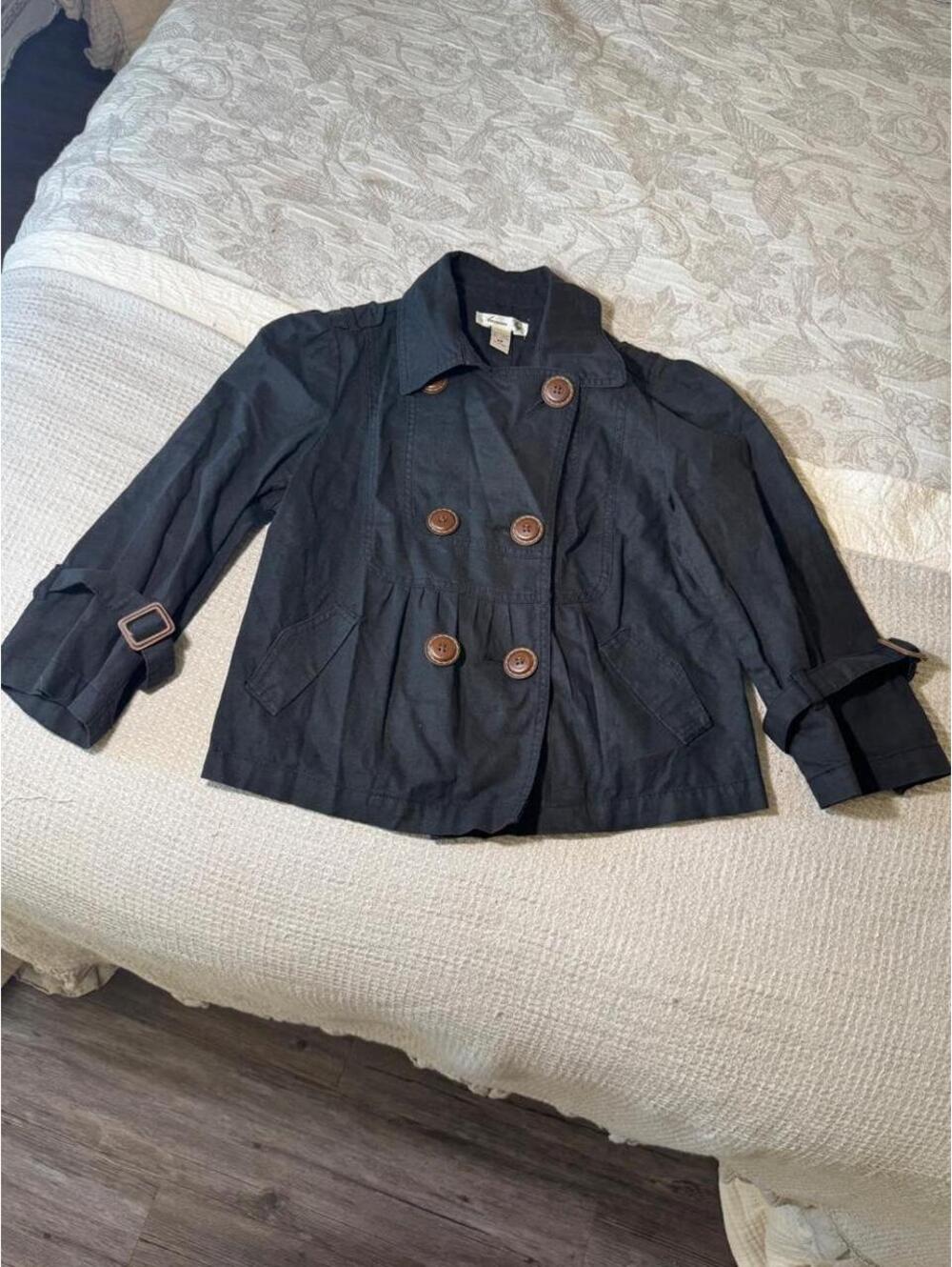 y2k cropped american rag pea coat jacket
